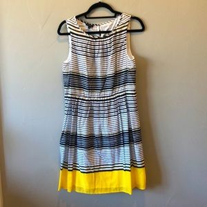 Talbots sleeveless black & white dress